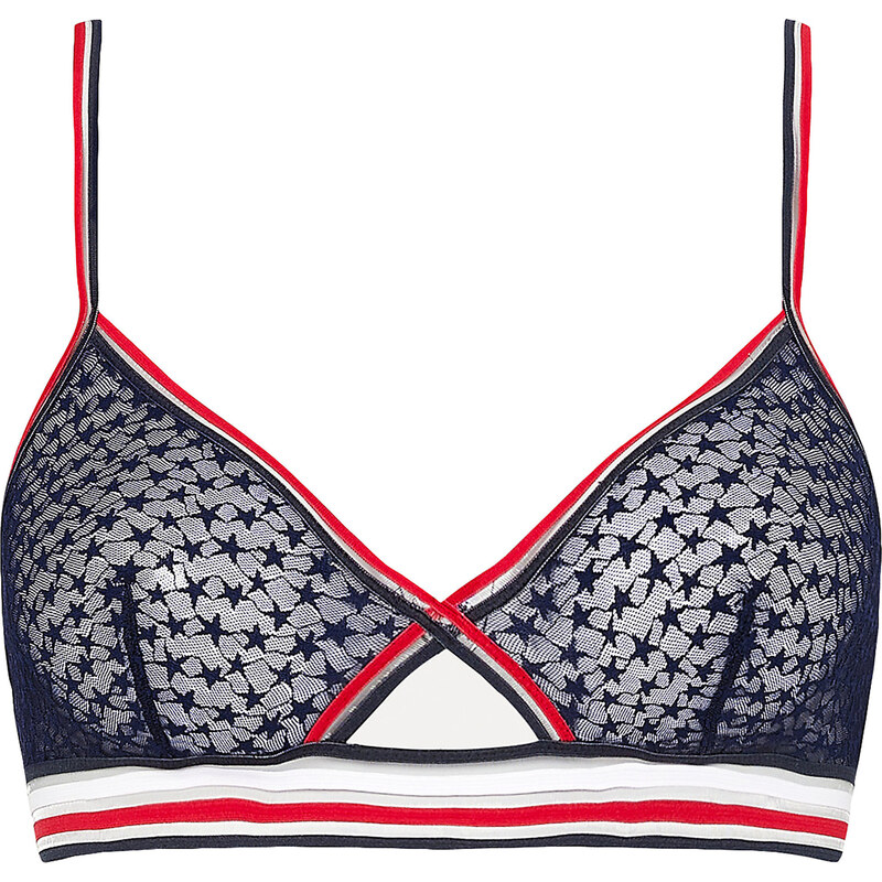 Dámská nevyztužená podprsenka Sheer Stripe UW0UW02762-DW5 - Tommy 104302691