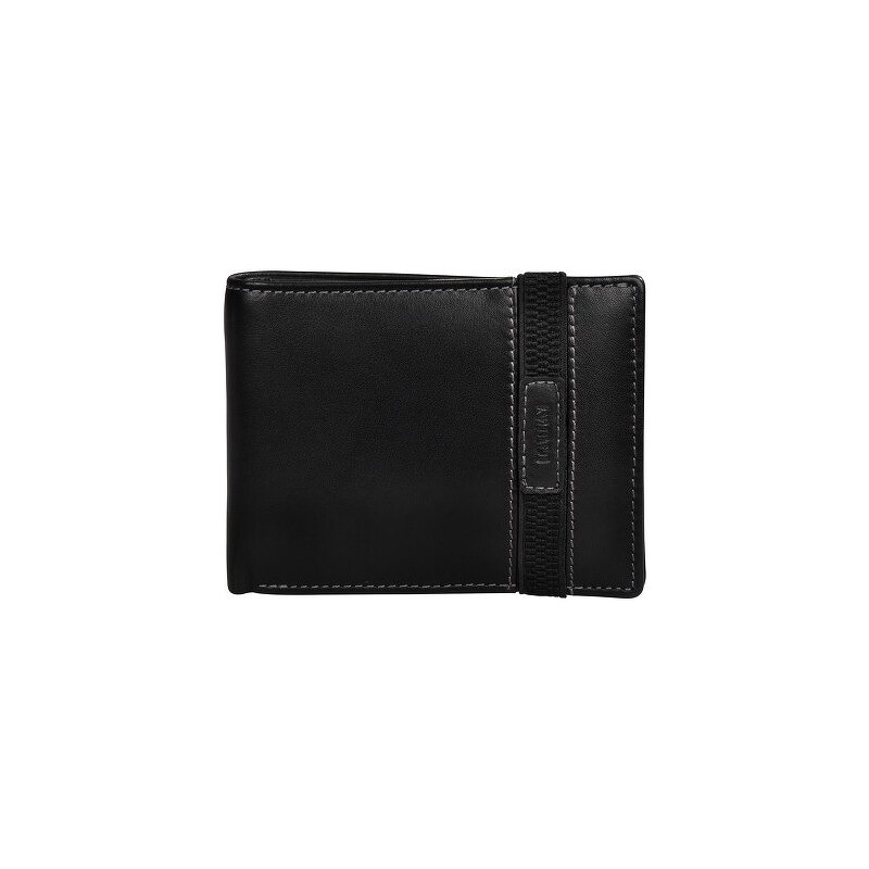 Lagen Pánská černá kožená peněženka Black V-98