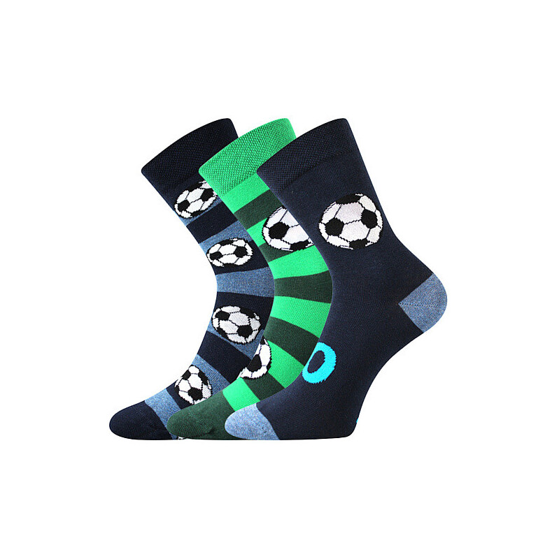 3PACK dětské ponožky Boma vícebarevné (Arnold-fotbal) 30/34