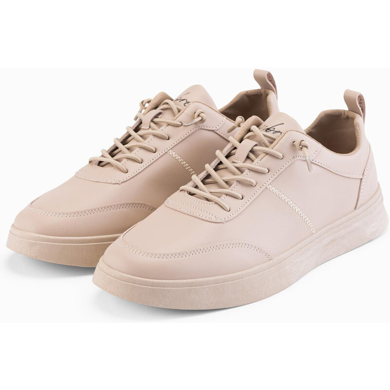 Ombre Mens monochromatic sports style shoes with stitching -