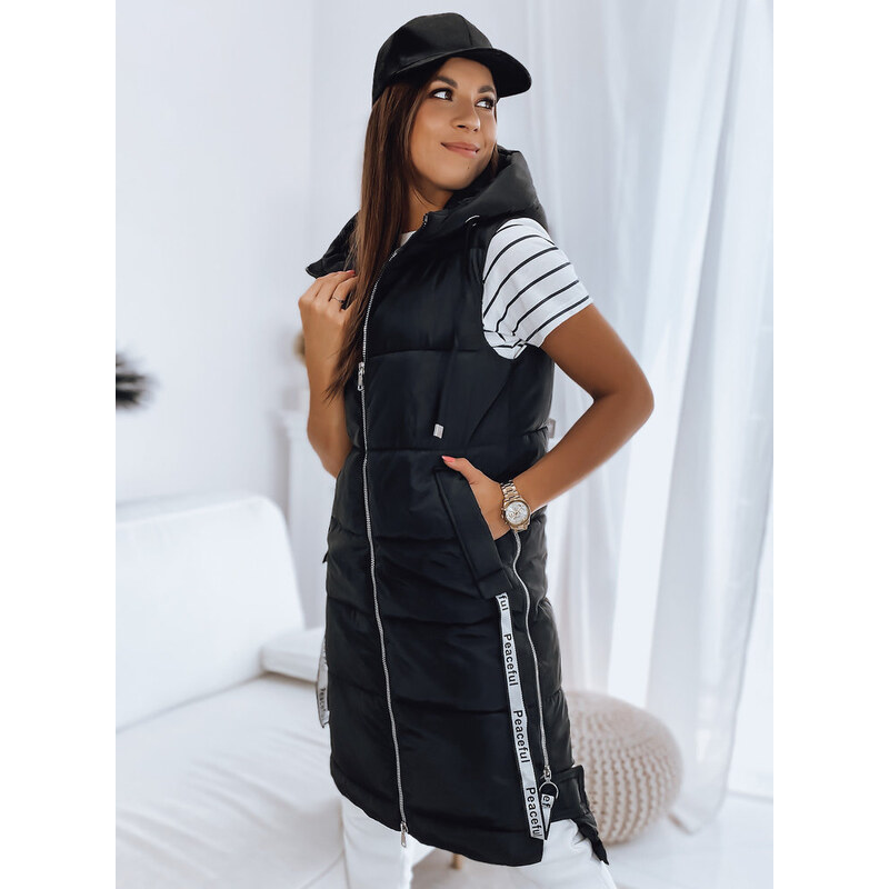 BASIC Černá prošívaná vesta se zipy SKYLER TY3196