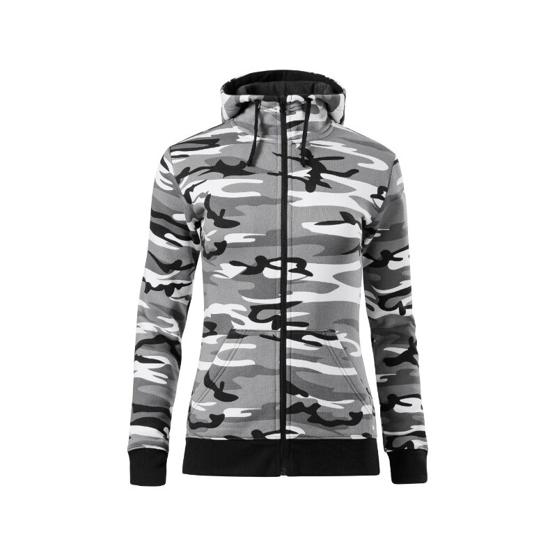 MALFINI, a.s. Camo Zipper mikina dámská camouflage gray