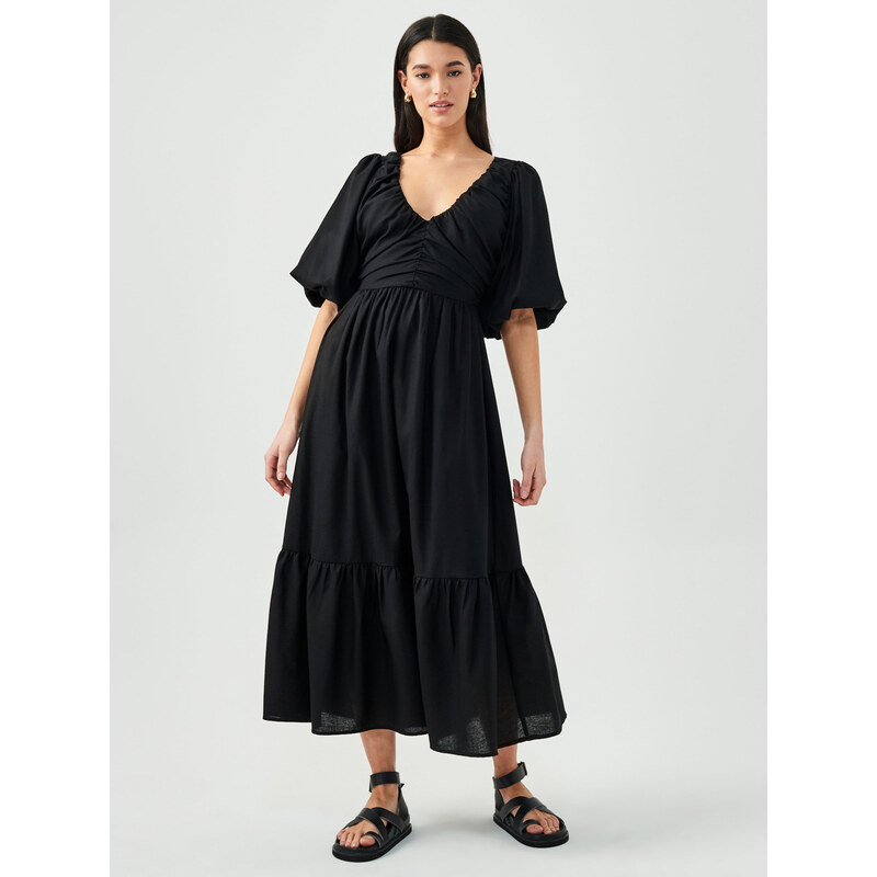 St MRLO Šaty LUCA TIERED DRESS černá