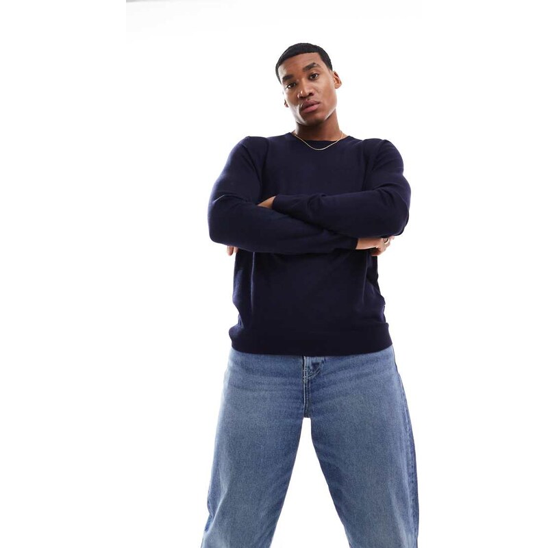 ONLY & SONS crew neck jumper in navy