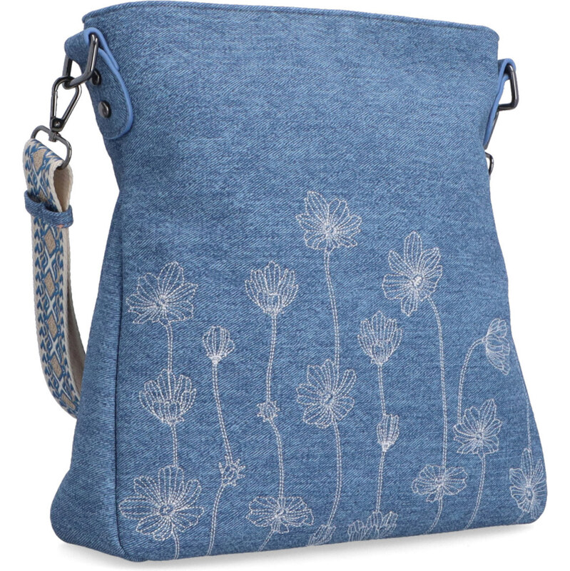 Kabelka ze syntetické kůže crossbody Indee modrá 6336 M 104346762