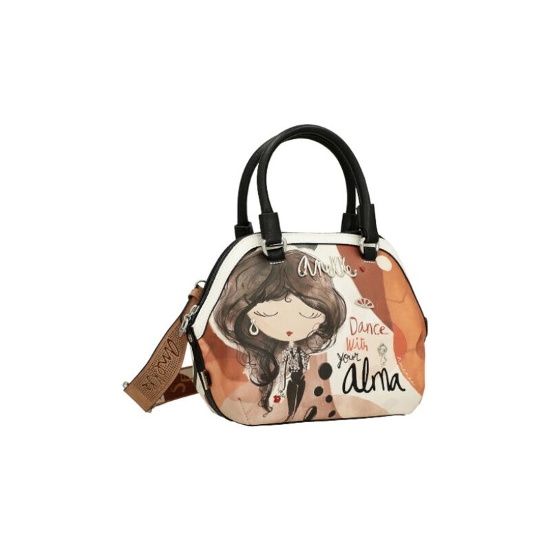 Střední vintage kabelka do ruky s popruhem Alma Anekke 40701-238 hnědá 104346868