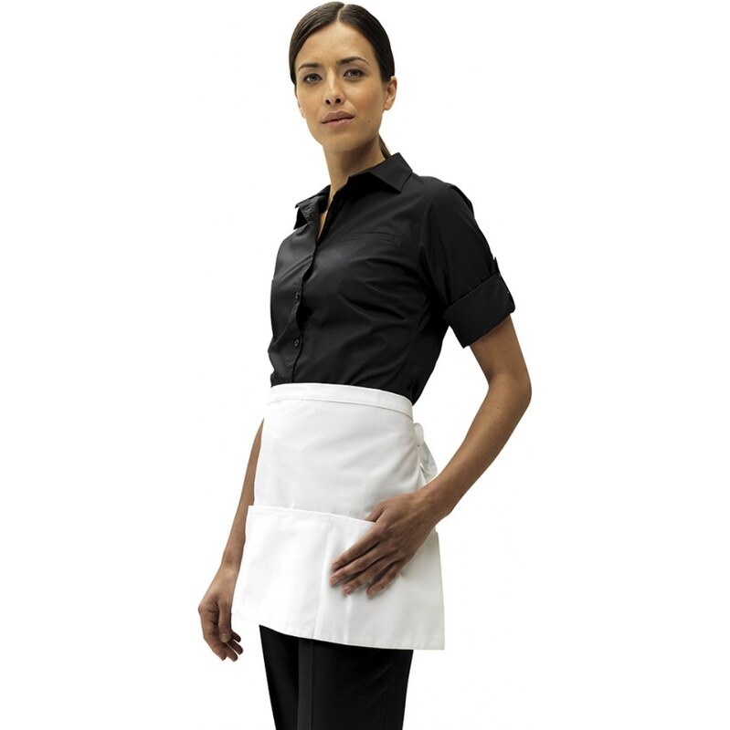 Krátká zástěra do pasu - bílá / Unisex – 104355113