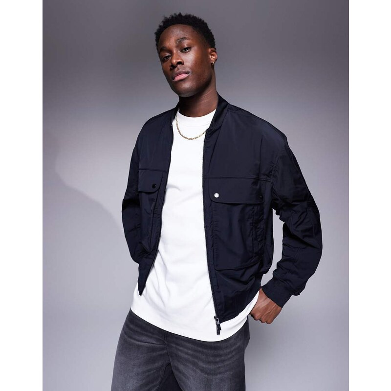 Armani Exchange bomber jacket in navy 105028978