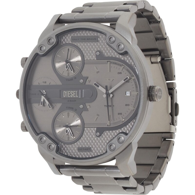 DIESEL Analogové hodinky Mr. Daddy stříbrně šedá