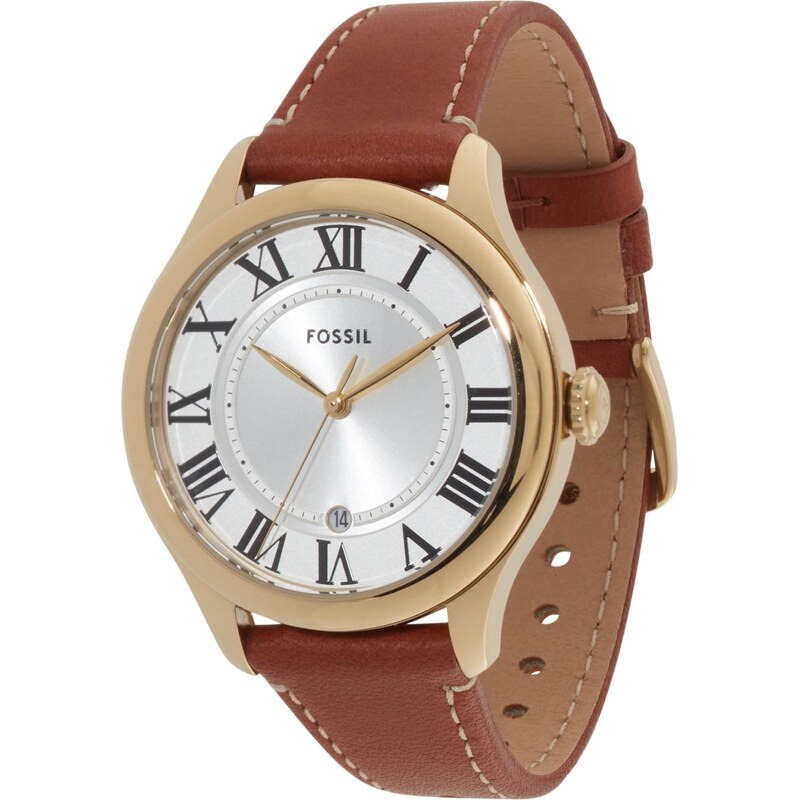 FOSSIL Analogové hodinky Gilmore hnědá / zlatá 105474255