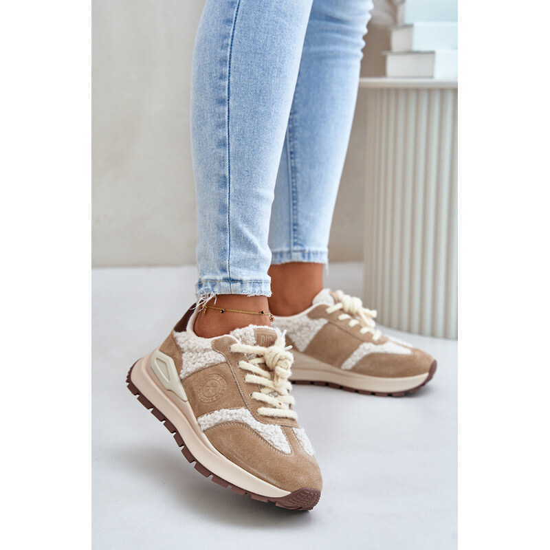 Zateplené dámské kožené sneakersy Big Star model 21675384 HIPOLY