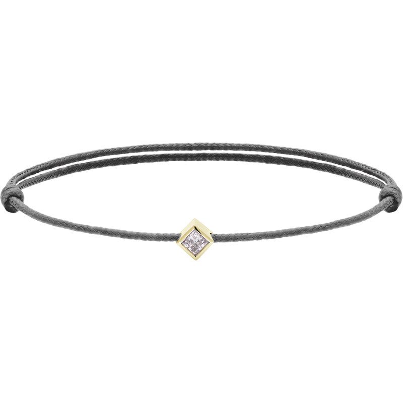 Tiami Provázkový náramek The Cube ze žlutého s diamantem - medium 104368240