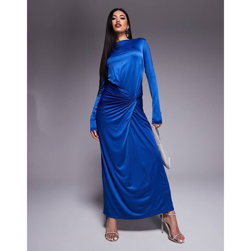 Daska twist front dress in cobalt blue 104372803