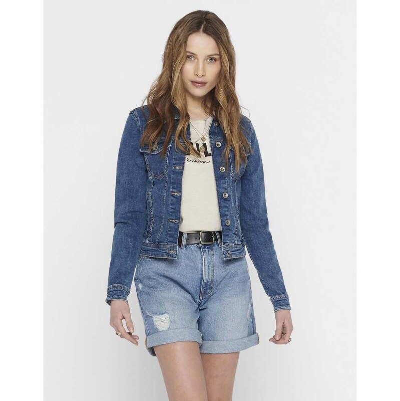 ONLY Denim jacket in medium blue denim 115498454