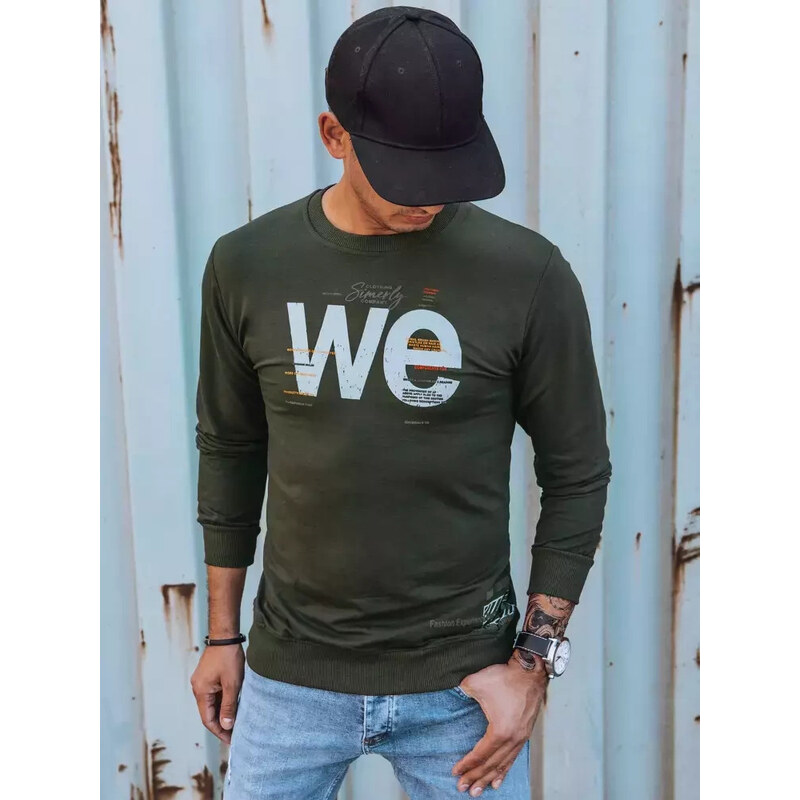 BASIC Khaki mikina s potiskem BX5368
