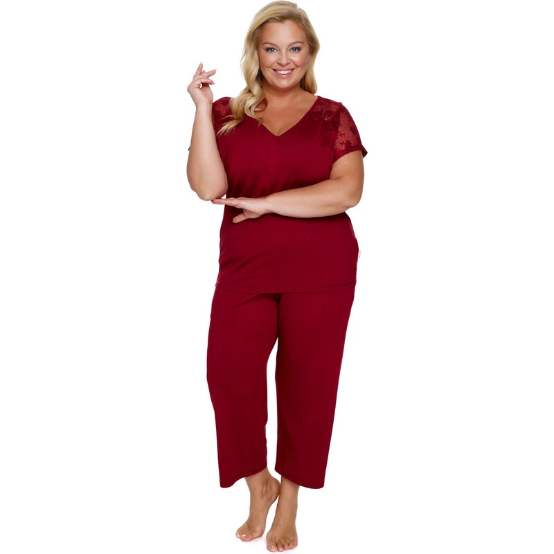 Dámské pyžamo DOCTOR NAP PB.7259 vínová RED 104388553