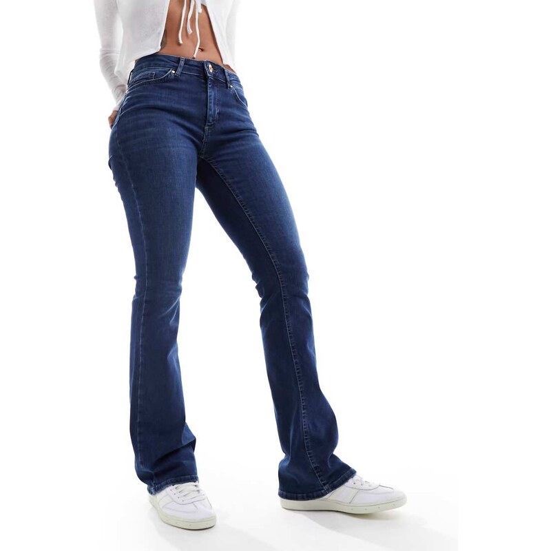 ONLY Blush flare jeans in dark wash - MBLUE
