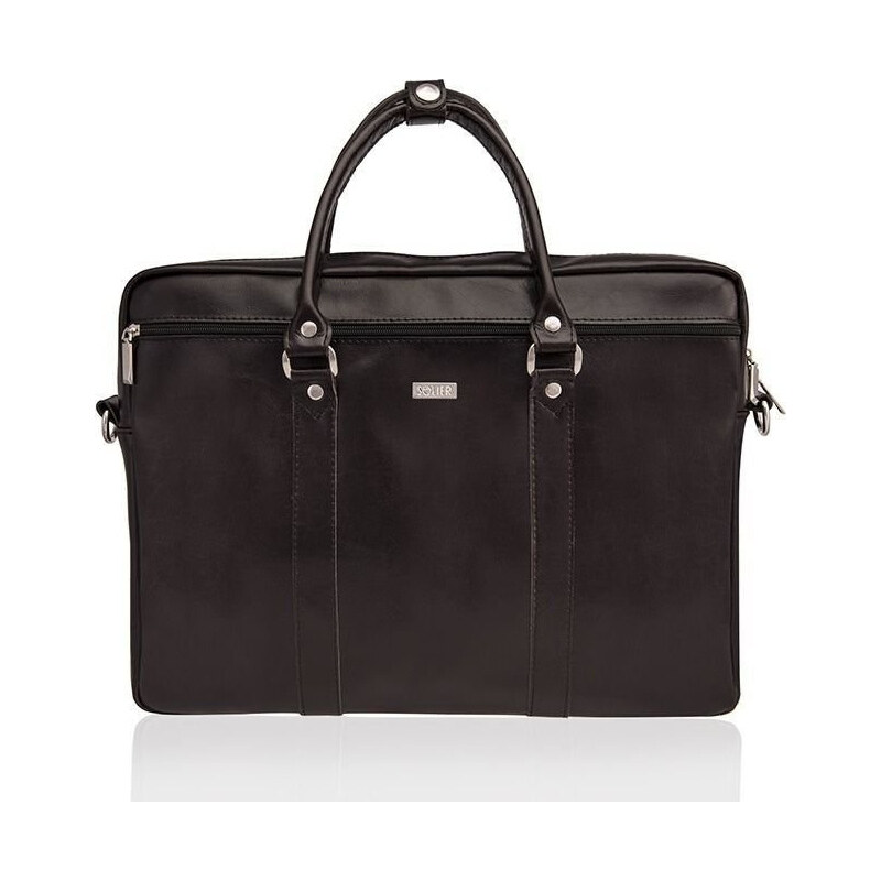 Pánská kožená hnědá taška SOLIER (SL03 dark brown)