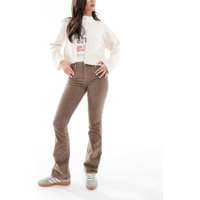 ONLY cord flare trousers in light brown-Neutral