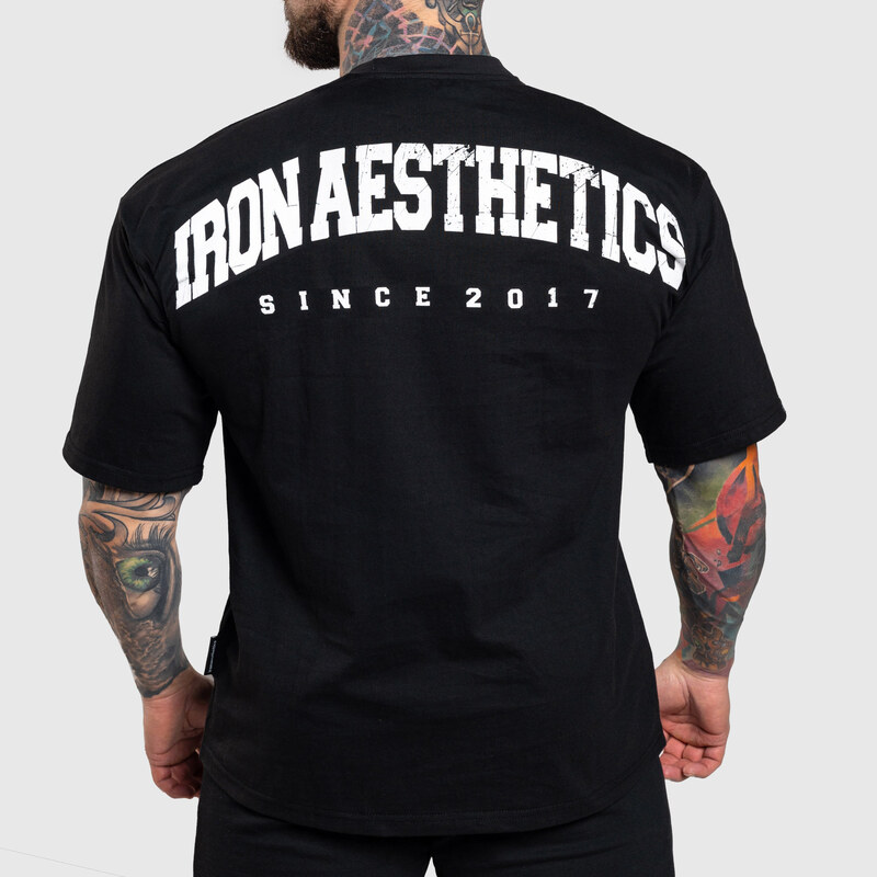 Oversize triko Iron Aesthetics College, černé