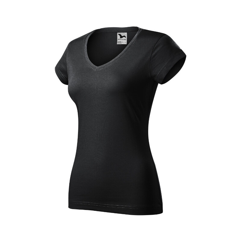 MALFINI, a.s. Fit V-neck tričko dámské ebony gray