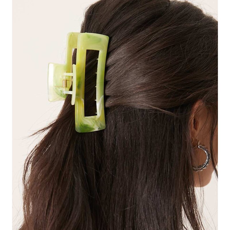 DesignB London hair claw in marble lime green 104501928