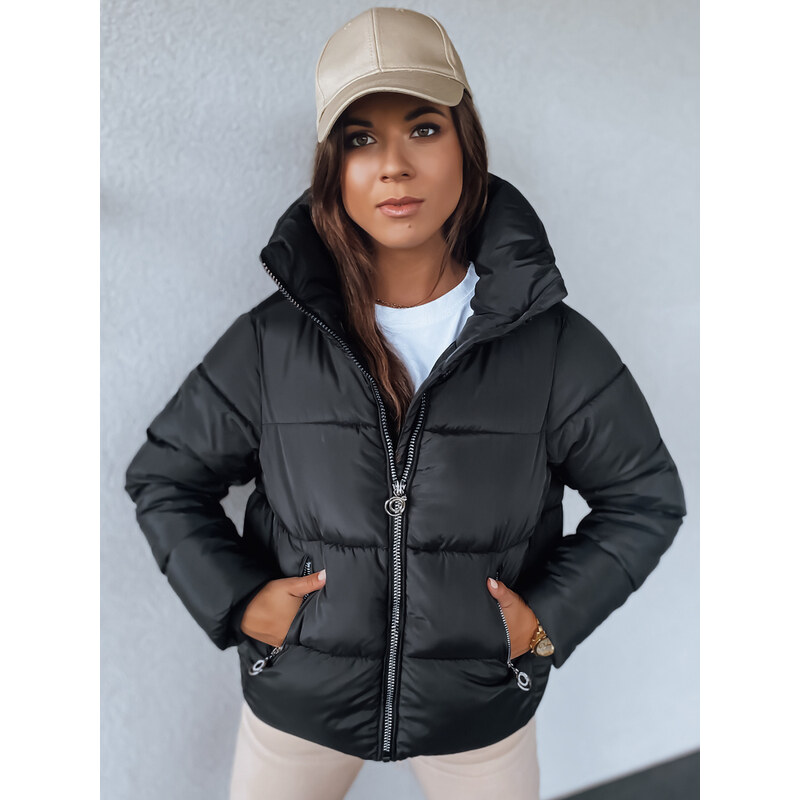 BASIC Černá zimní bunda s límcem BUENO 74564828