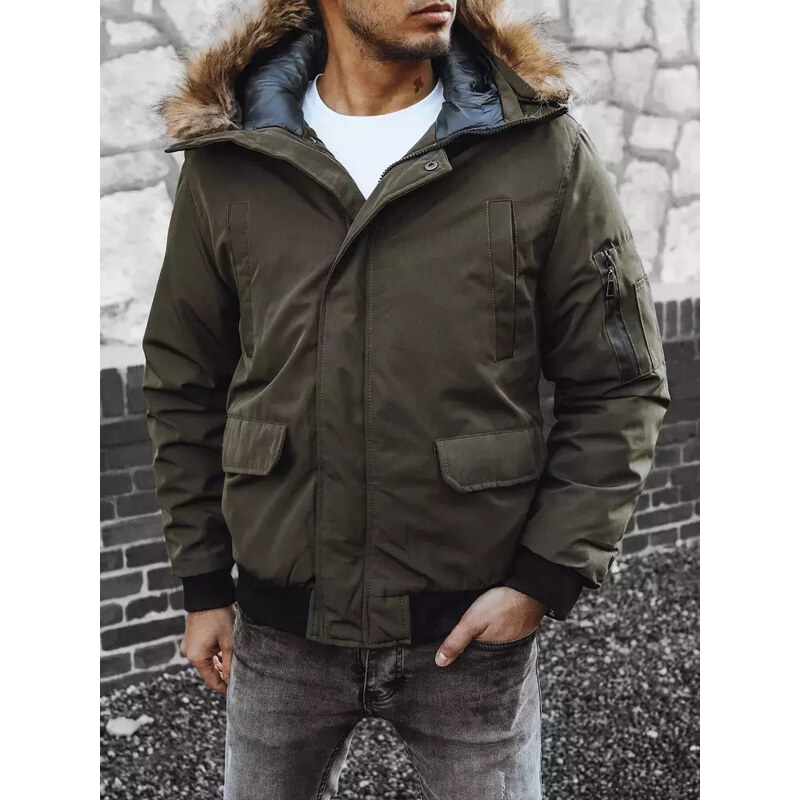BASIC Tmavě zelená krátká parka TX4308