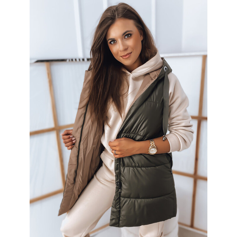 BASIC Khaki-hnědá oboustranná vesta ROSI TY2868