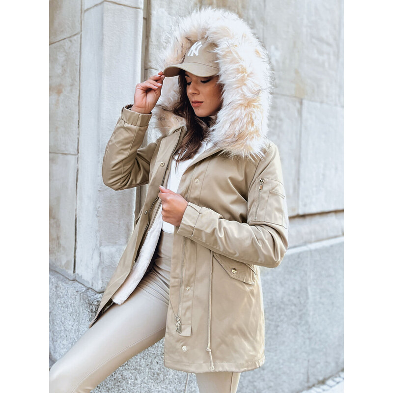 BASIC Béžová vyteplená zimní parka GARNET 86596348