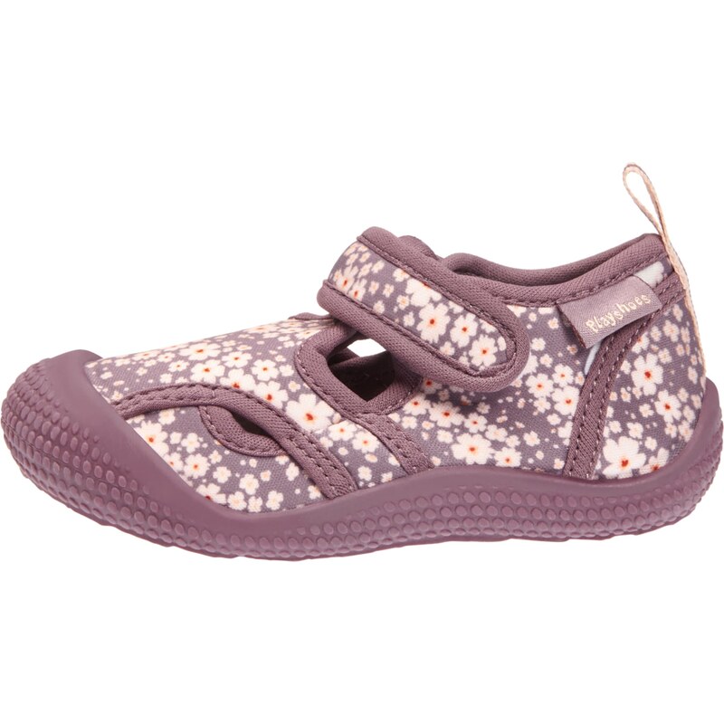 PLAYSHOES Pantofle bledě fialová / jasně červená / bílá