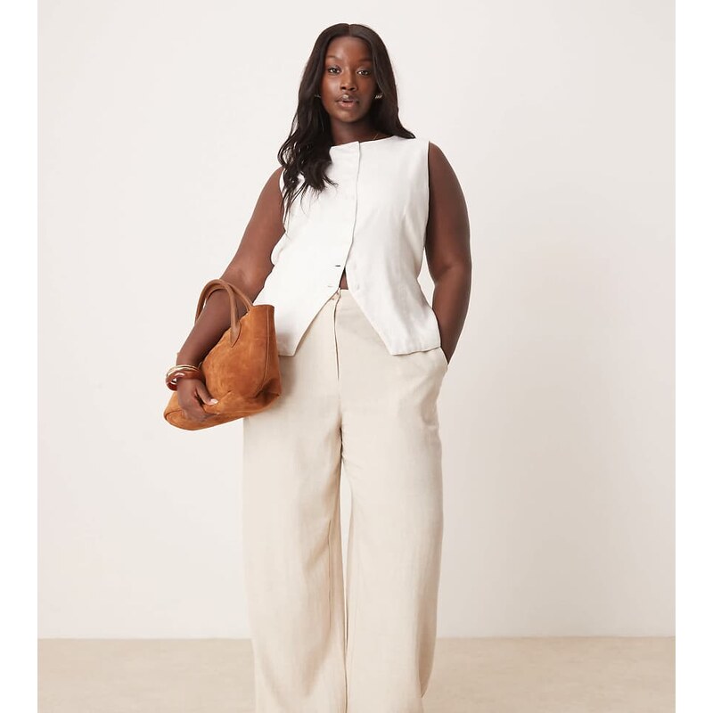 ASOS Curve ASOS DESIGN Curve relaxed straight leg trousers with
