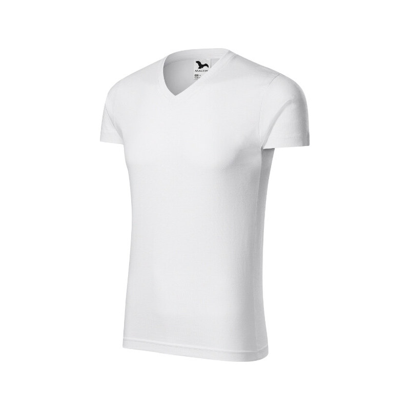MALFINI, a.s. Slim Fit V-neck tričko pánské bílá