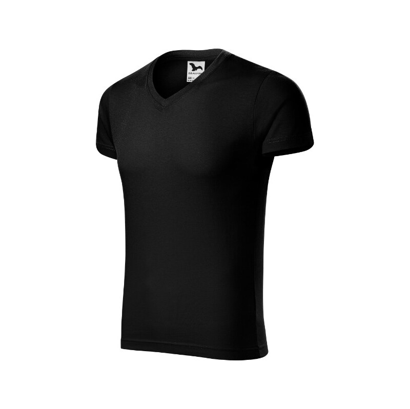 MALFINI, a.s. Slim Fit V-neck tričko pánské černá