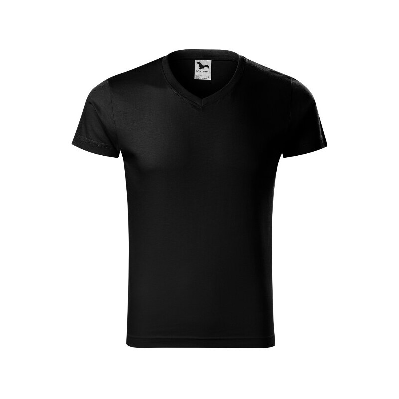 MALFINI, a.s. Slim Fit V-neck tričko pánské černá