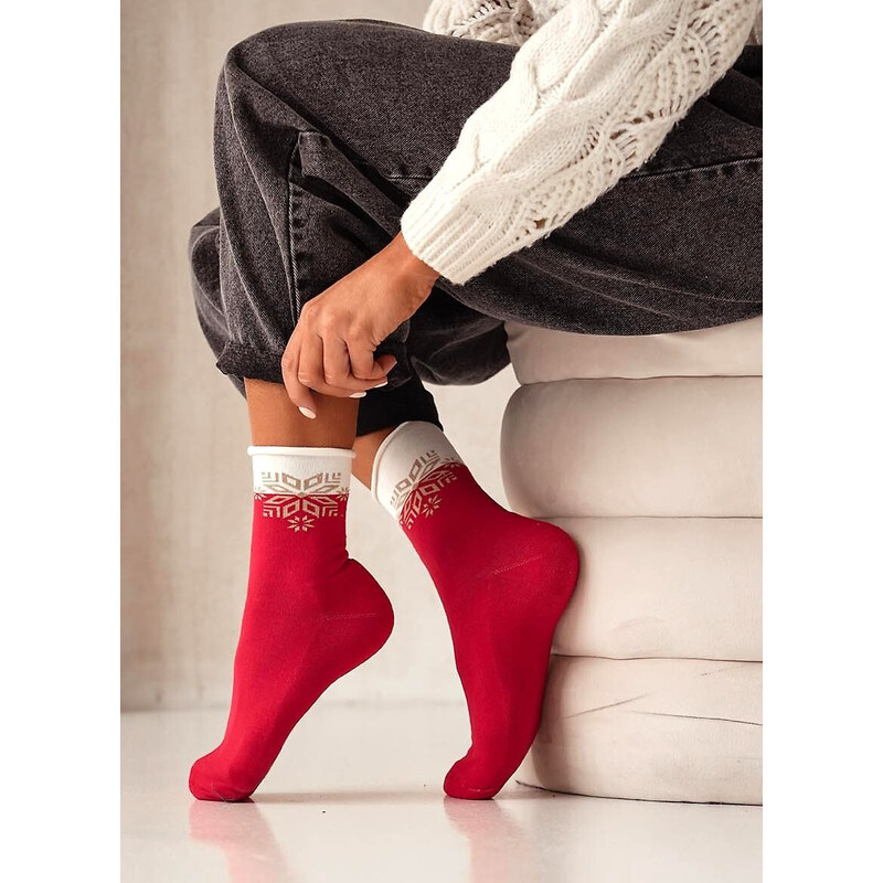Milena Unique Snowflake ponožky 0071-007 Poloviční froté 35-41 104415346