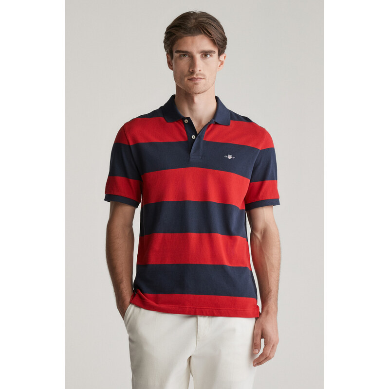 POLOKOŠILE GANT BLOCK STRIPE POLO RUBY RED