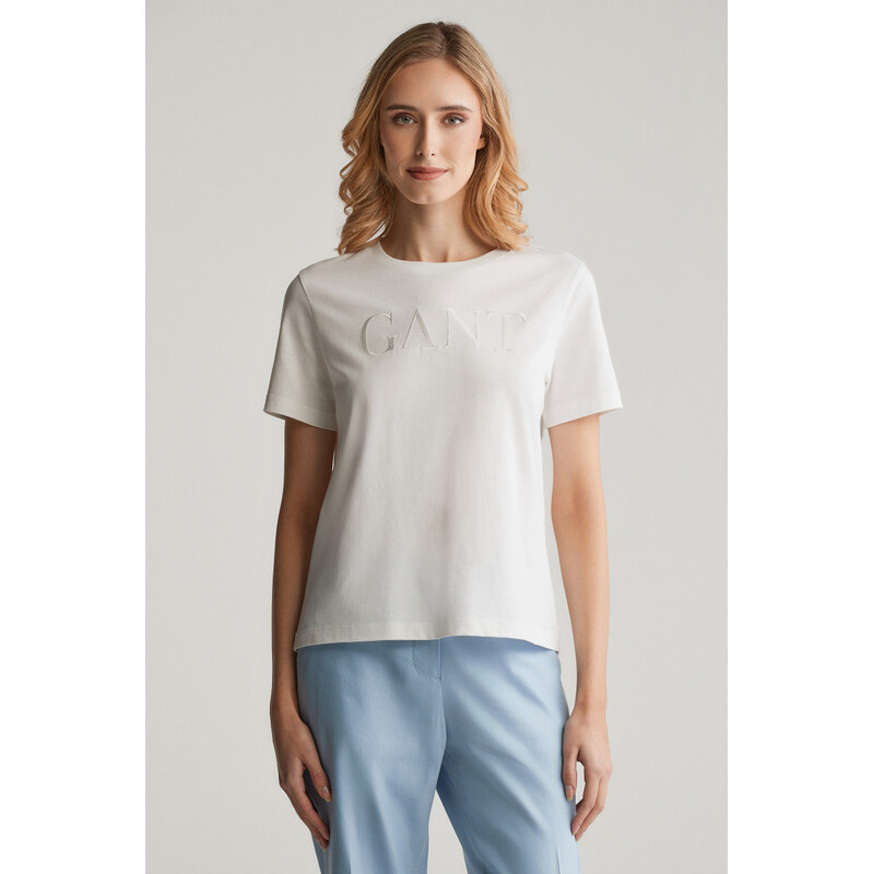TRIČKO GANT REG TONAL GRAPHIC SS T-SHIRT EGGSHELL