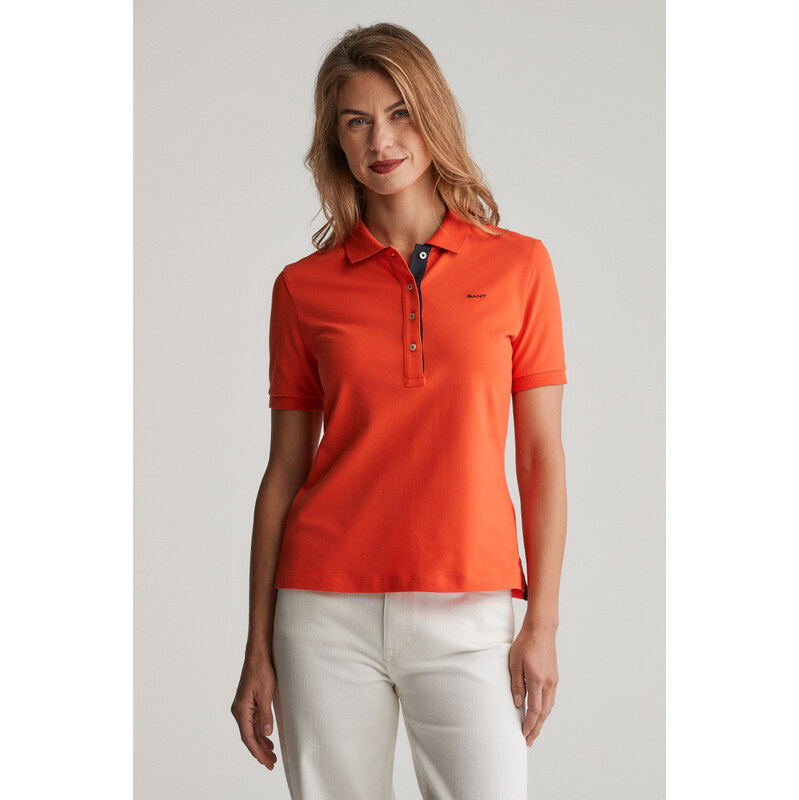 POLOKOŠILE GANT CONTRAST COLLAR SS PIQUE POLO ORANGE RED 104417987