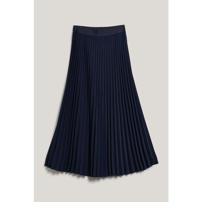 SUKNĚ GANT MIDI PLEATED SKIRT EVENING BLUE