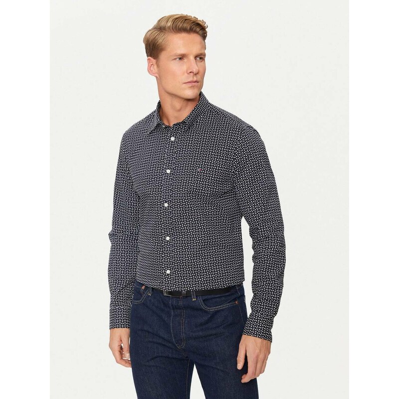 Tommy Hilfiger pánská modrá košile Poplin