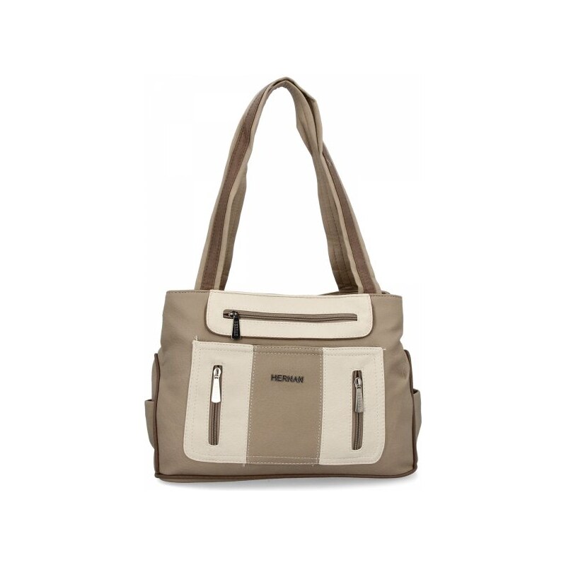 DĂĄmskĂĄ kabelka shopper bag Hernan tmavÄ bĂŠĹžovĂĄ 3892-1 104423757