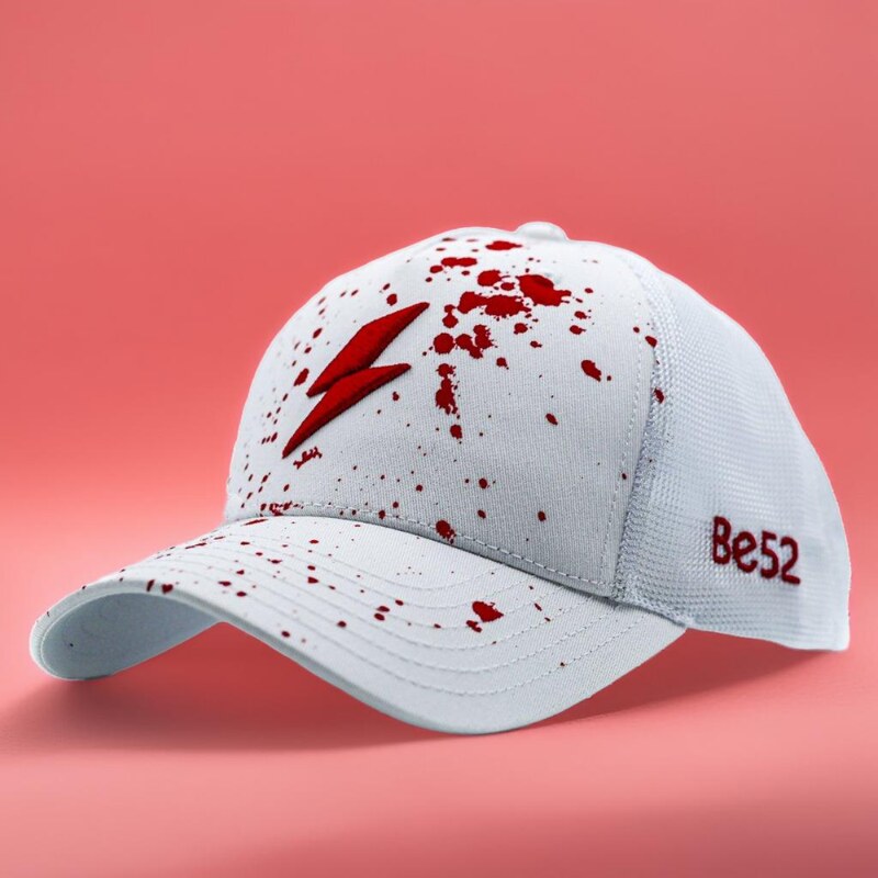 Be52 Bolt splash kšiltovka premiumS white/red