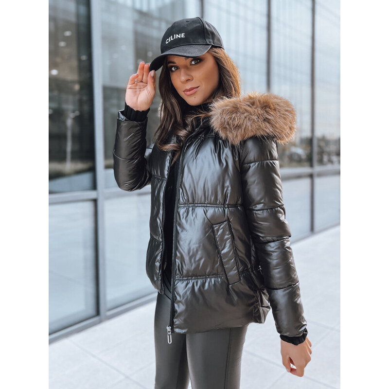 BASIC Černá lesklá zimní bunda SPARKLE 86769295