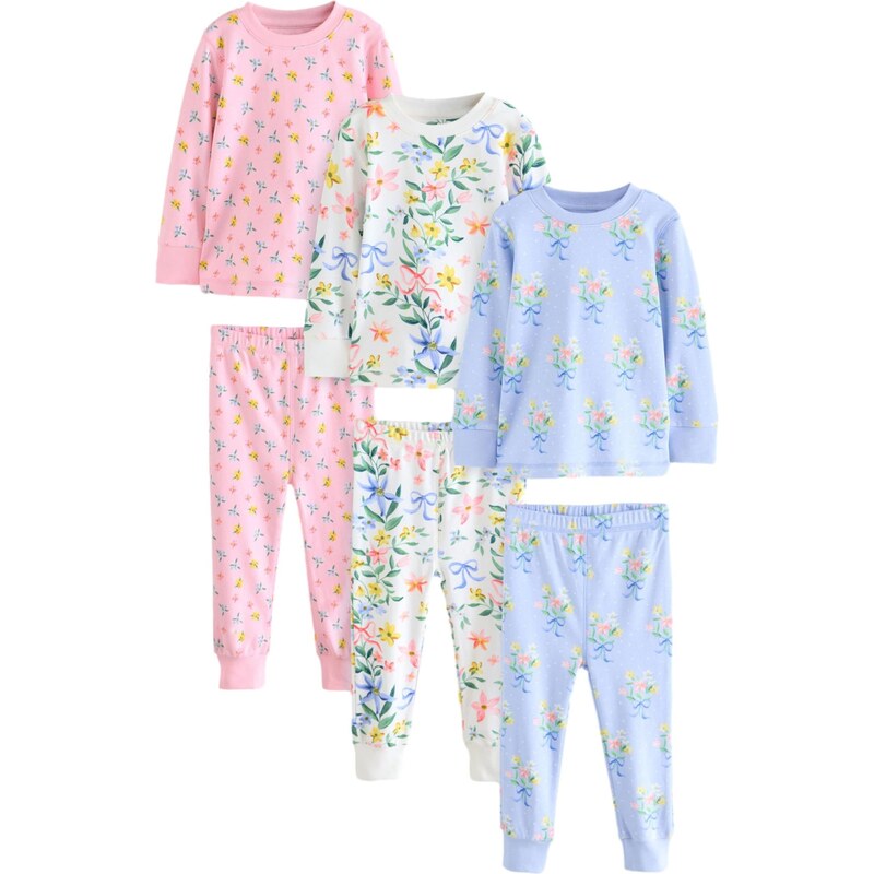 Next Pyžamo Stampy Snuggle světlemodrá / zelená / růžová / bílá
