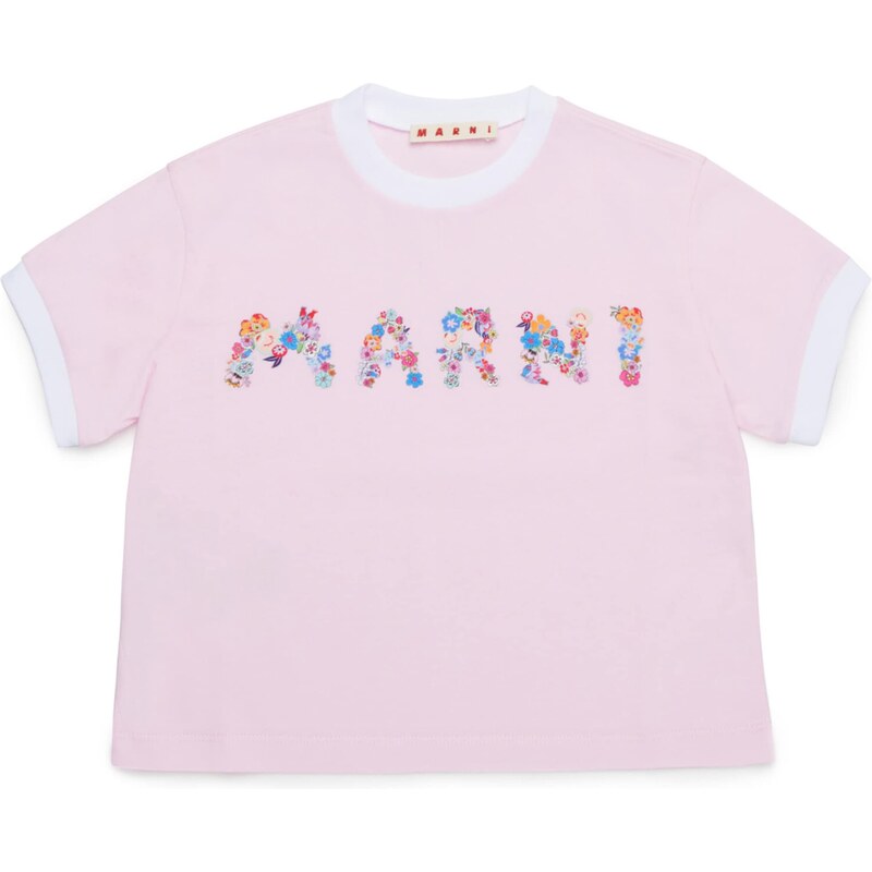 Marni Tričko modrá / oranžová / růžová / bílá