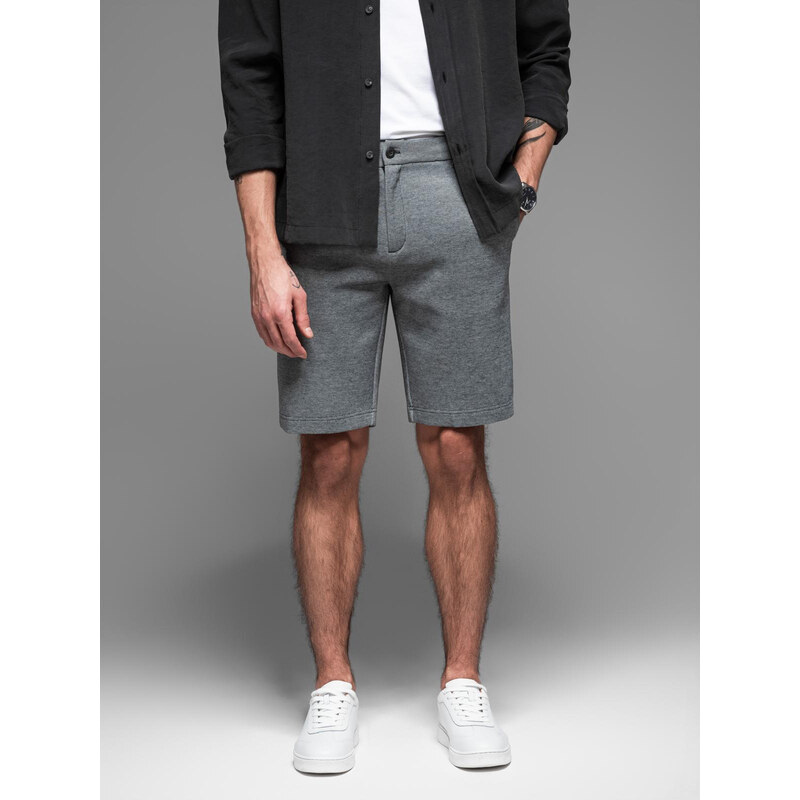 Ombre Mens SLIM FIT short shorts in structured melange knit -