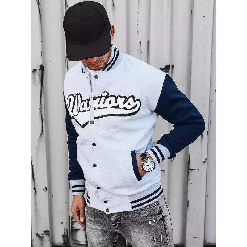 BASIC Světle šedá bomber mikina WARRIORS BX5431