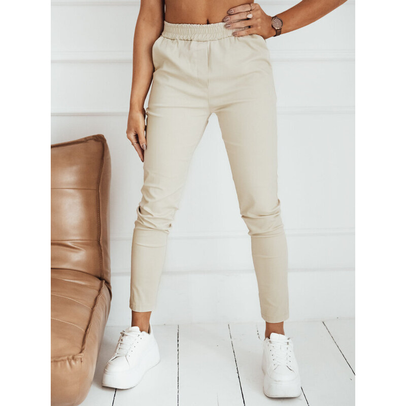 BASIC Světle béžové stylové kalhoty JINNY Béžová