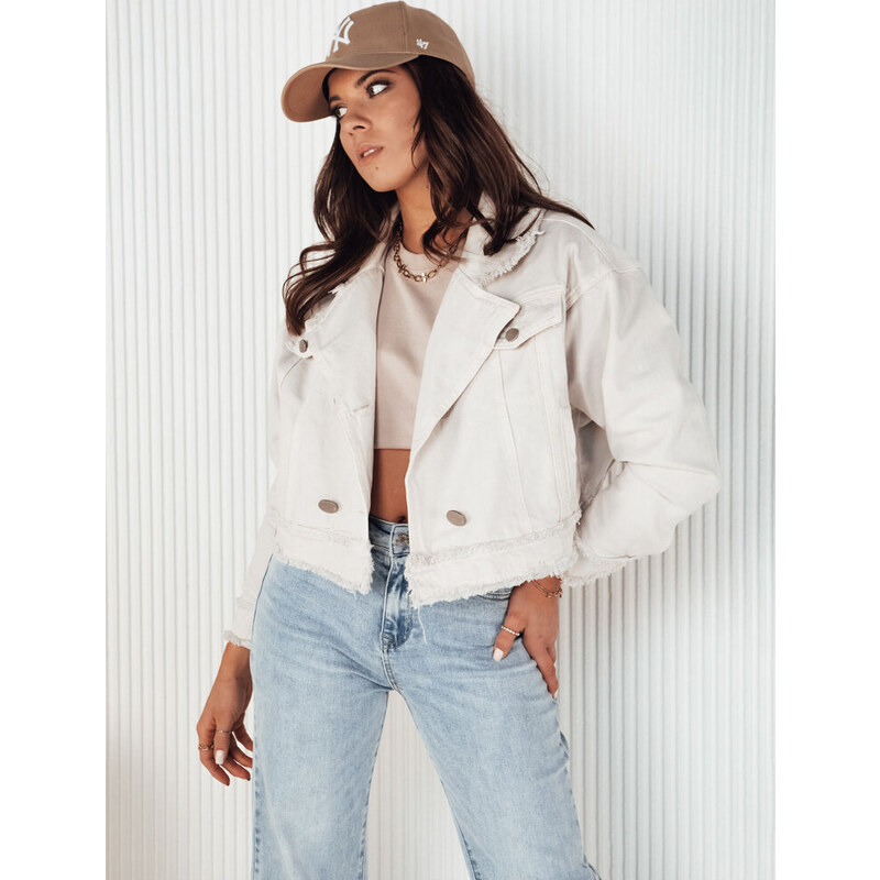 BASIC Světle béžová džínová oversize bunda LUISE 89891509